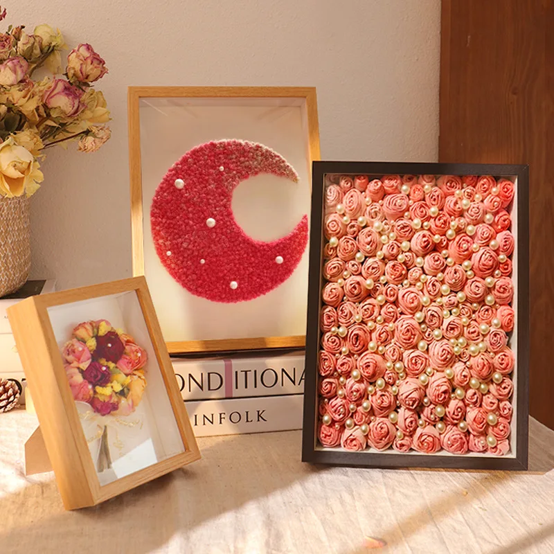 Dried Flower Photo Frame DIY Three-Dimensional Hollow Specimen Finished Flower Preservation Rose Flower Handmade Gift
