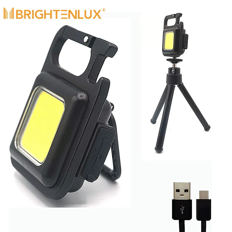 2022 Brightenlux High Quality Magnetic rechargeable  Keychain cob work lights