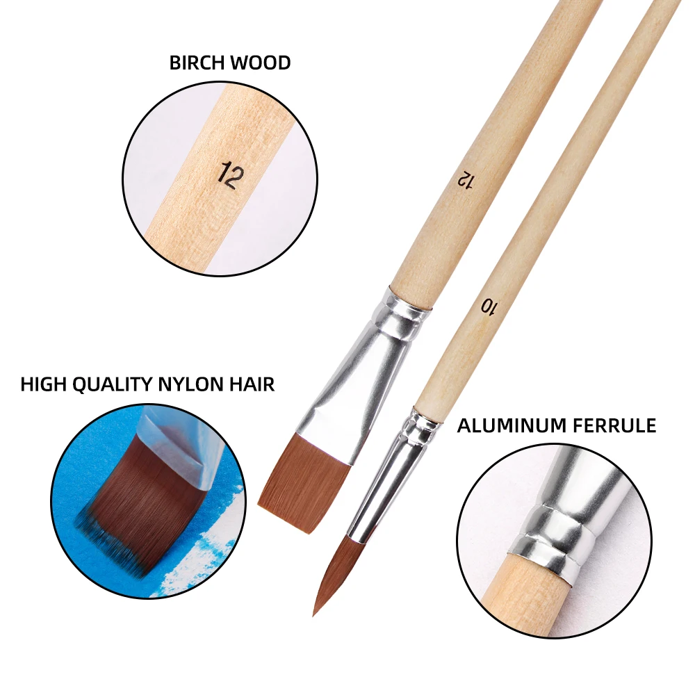 Xin Bowen Artist Brush OEM ODM 6Pcs  Professional Art Paint Brush  With Nylon Hair For Artist Acrylic