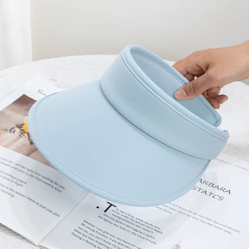 Hot Sale Big Brim Sun Visor Hats Adjustable Sun Protection Sports Visor Hats Summer Wide Brim Cap