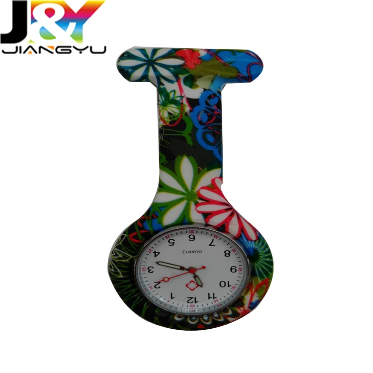 JiangYu Full print Brooch nurse fob watch