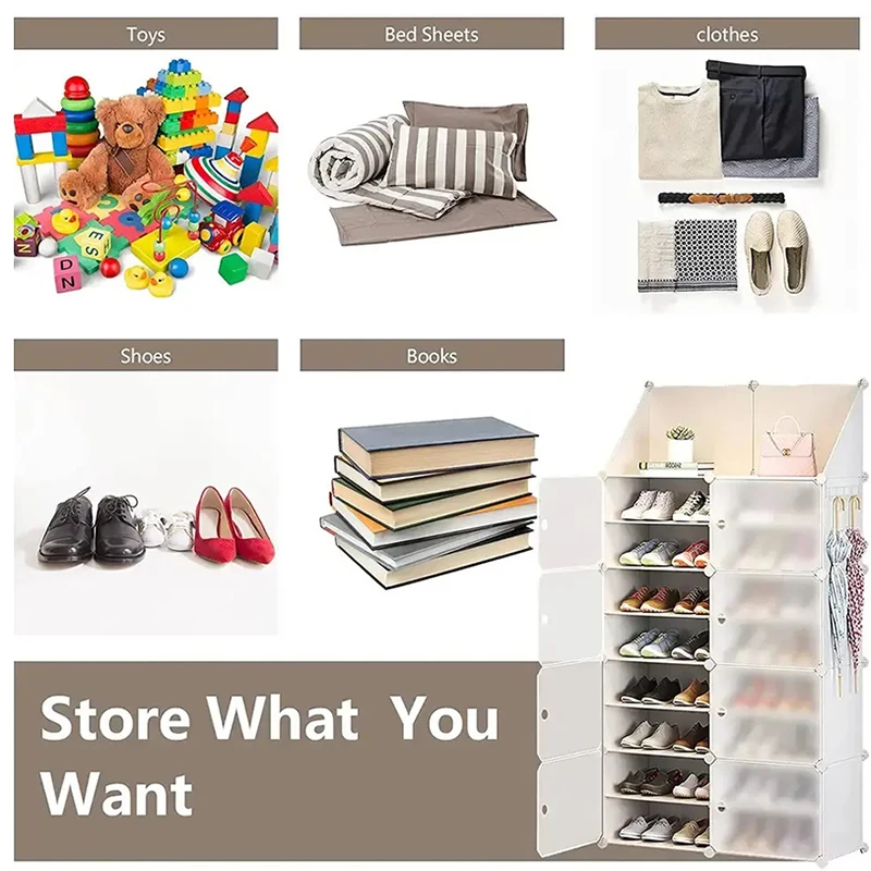 Cheap Price Home Furniture Modern Magnetic Assemble Stackable Folding Door Dust-proof Plastic Diy Shoe Storage Rack