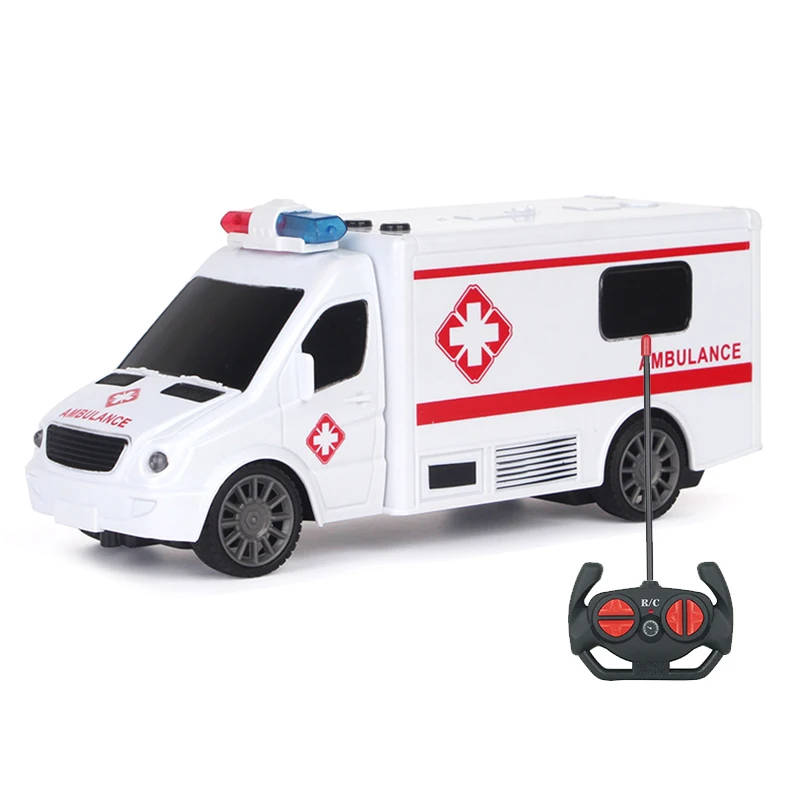 1:18 4CH Truck plastic remote control ambulance car toy with light music