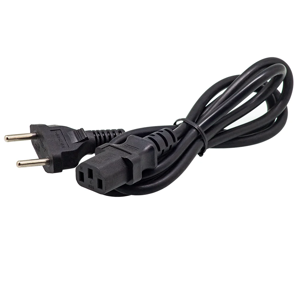 Factory wholesale price 1.2M Black High Quality EU Power Cord with Copper for Laptop Desktop computer power cable