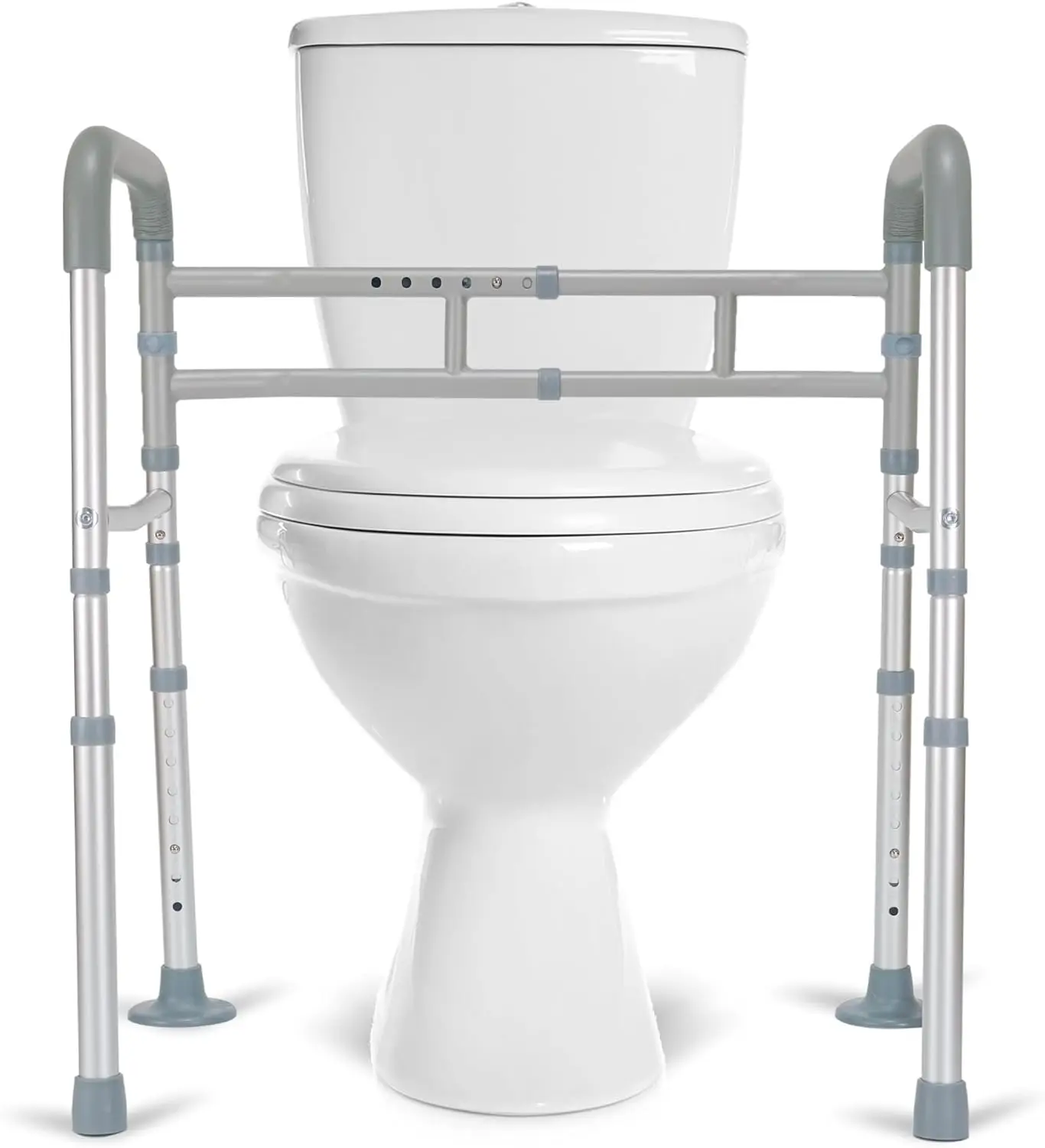 Toilet Safety Rails Adjustable Toilet Safety Frame for Elderly Seniors Handicap & Disabled Foldable Toilet Rails