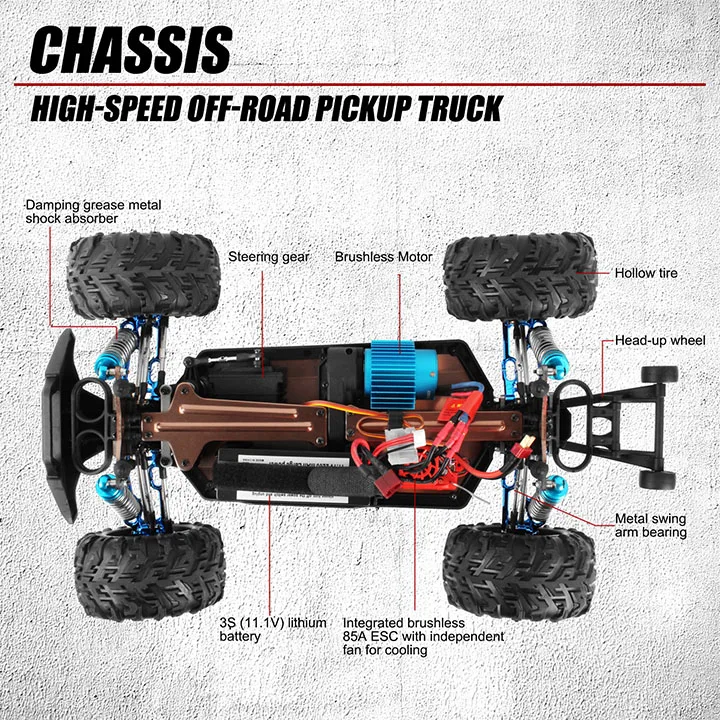 Радиоуправляемая модель автомобиля масштаб 1/10 4wd 80 км/ч 4x4 машина внедорожник высокоскоростной гоночный автомобиль для скалолазания