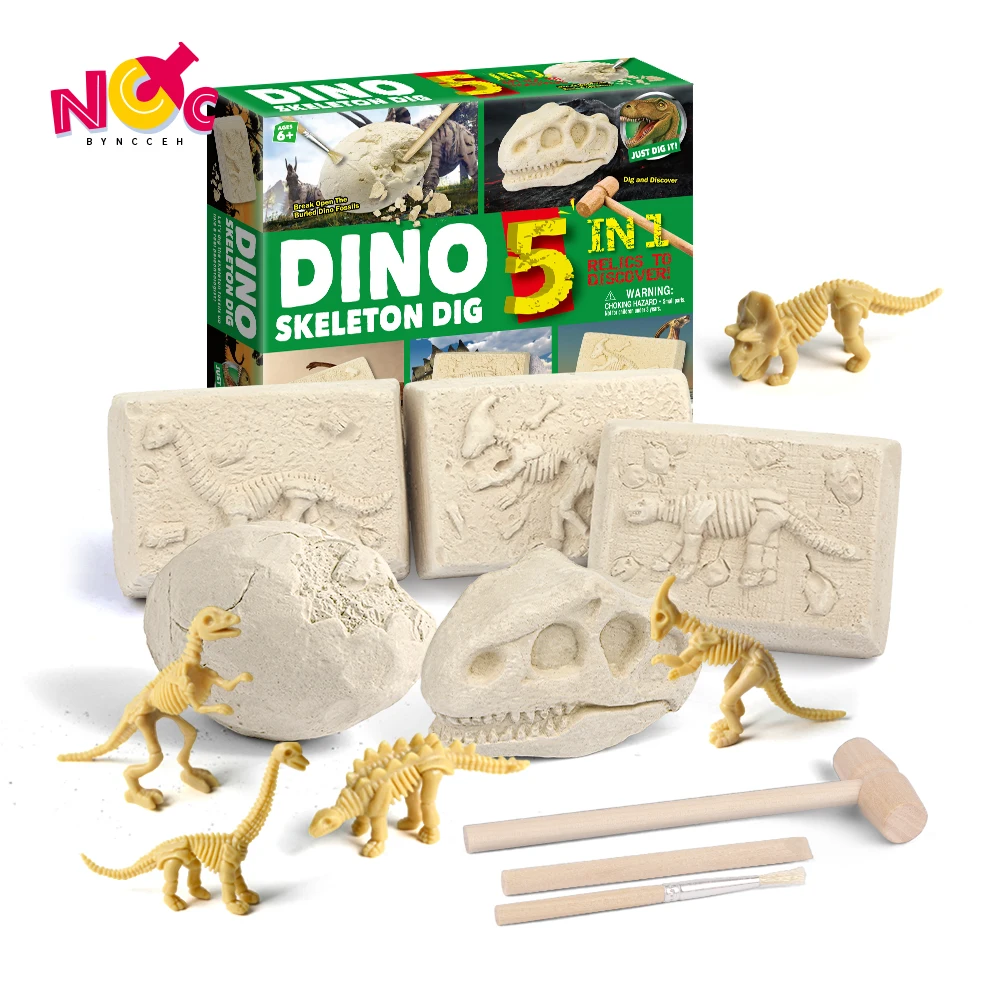 CPC STEM Products Dig Discover Dinosaur Toys Kit 5 in 1 Dino Excavation Kit for Kids Free Sample