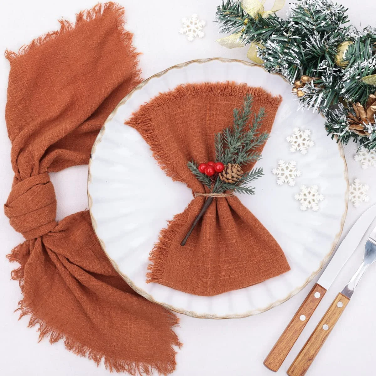 Французская белая хлопковая льняная ткань на заказ для вечеринки, ужина, коктейля, свадебного декора, скатерть