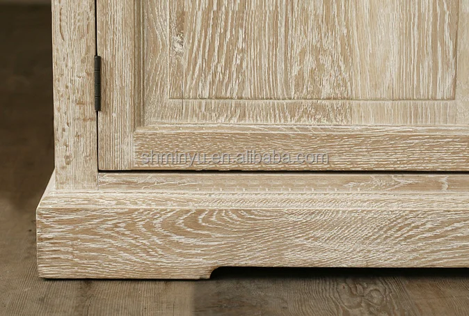 American style country solid wood oak 4-door sideboard Living room decorative cabinet