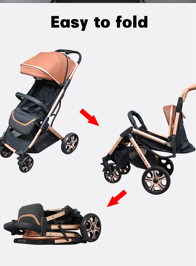 2021 China Cost effective New Leather Baby Strollers Pushchair And 2in1 Stroller