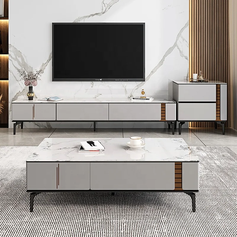 TV Stand and Coffee Table Television Stands Media Console for Living Room Coffee Tables with Storage