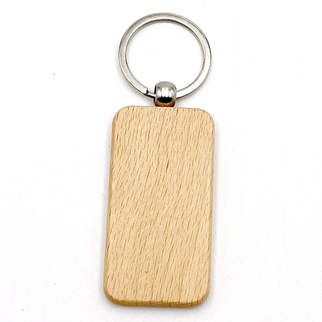Keychains Keychain for Engraving 2023 High Quality Blank Wood Custom Laser Logo Wooden Silicone Alloy Light Keychain