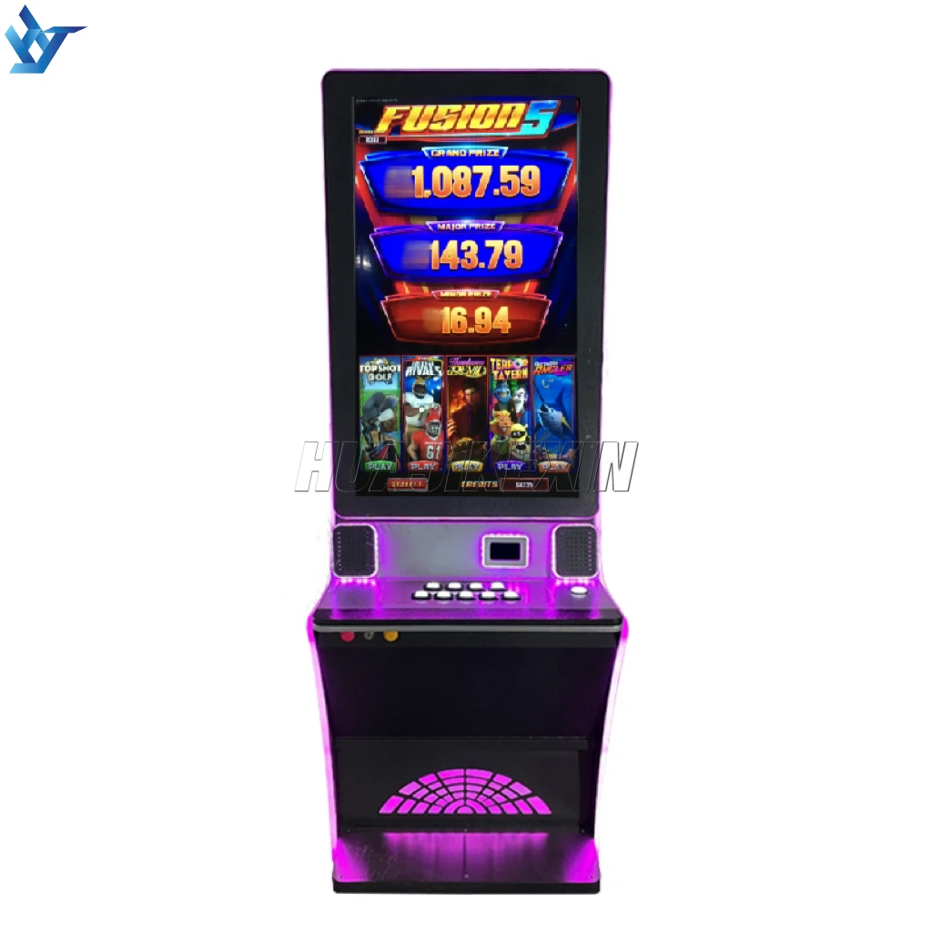 HJKX High Quality New Fusion 5 PCB Board Game 5In1 Multi Game 43 Inch Touch Screen Monitor Button Game Cabinet
