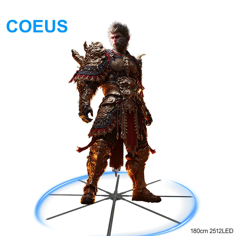 COEUS 2512 LED 180cm Factory Sales Air Suspended Vivid Image Hologram Fan Factory Advertising Remote 3D Fan Hologram Lamp Player