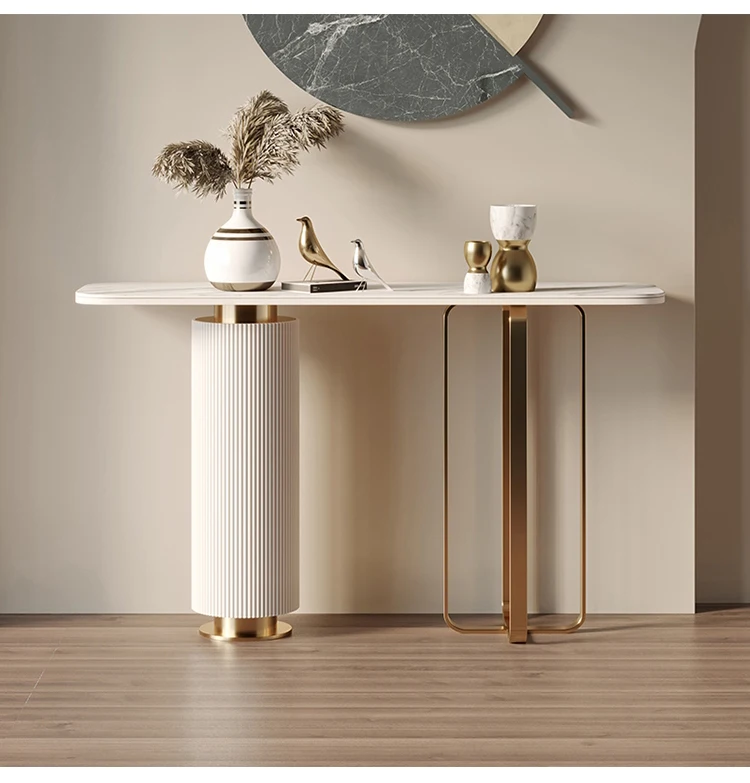 Modern minimalist light luxury marble porch cabinet entrance sideboard side view deck