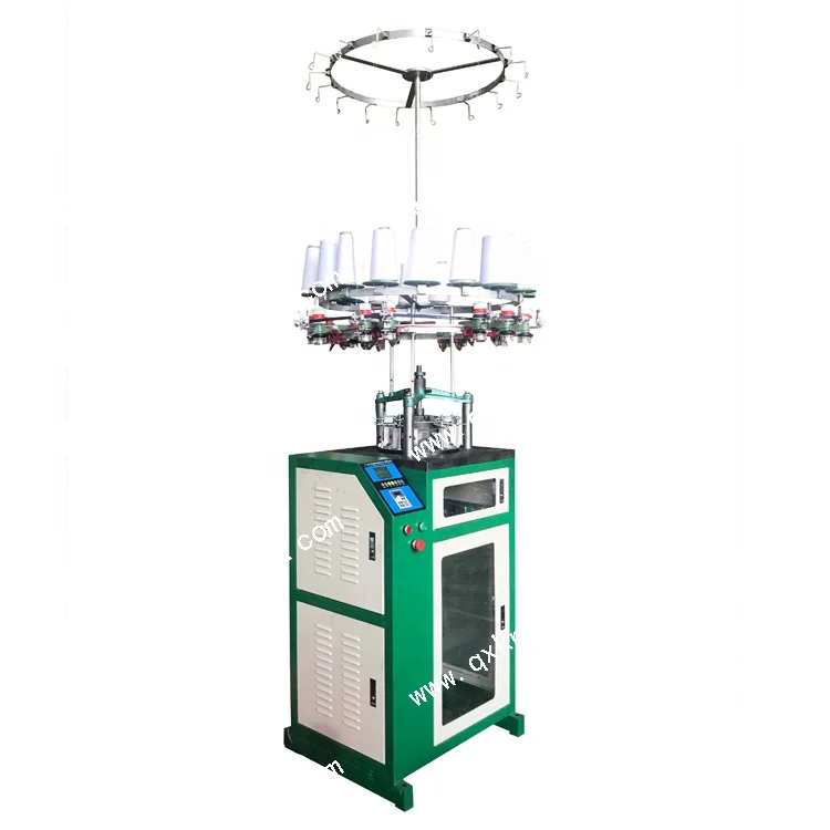 Ribbing cuff knitting machine(QJF-XK120A Striped Rainbow Rib Knit Fabric Cuff Knitting Machine