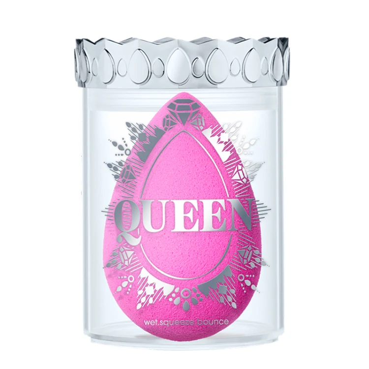 
Queen Cylinder Box Cosmetics Beauty Sponge Blender Latex-Free and Vegan Makeup Sponge - for Powder Cream or Liquid Application 