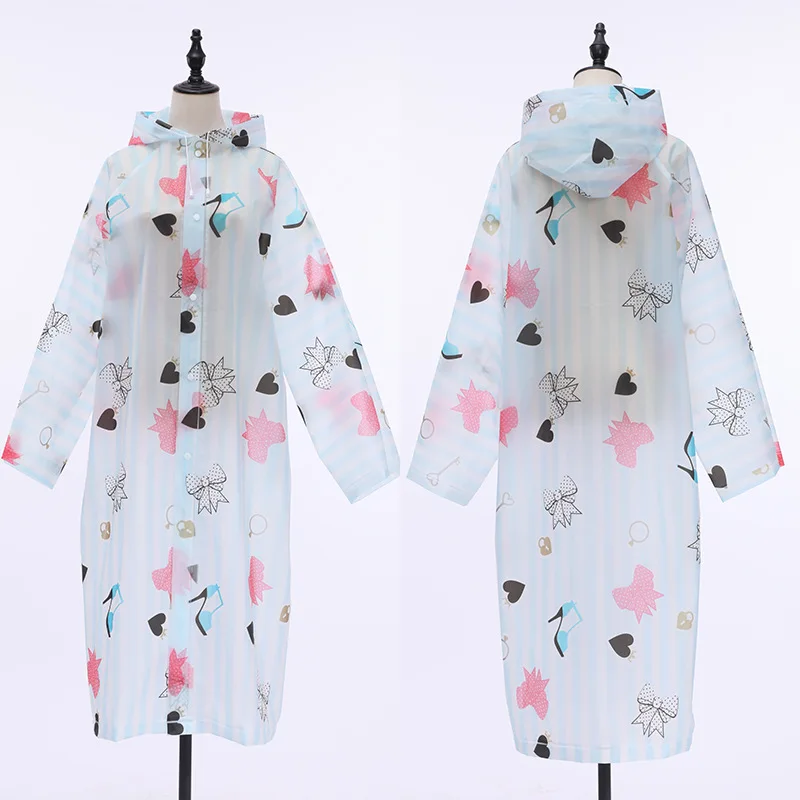 Factory Direct Sales waterproof one-size-fits-all EVA cute raincoats for women