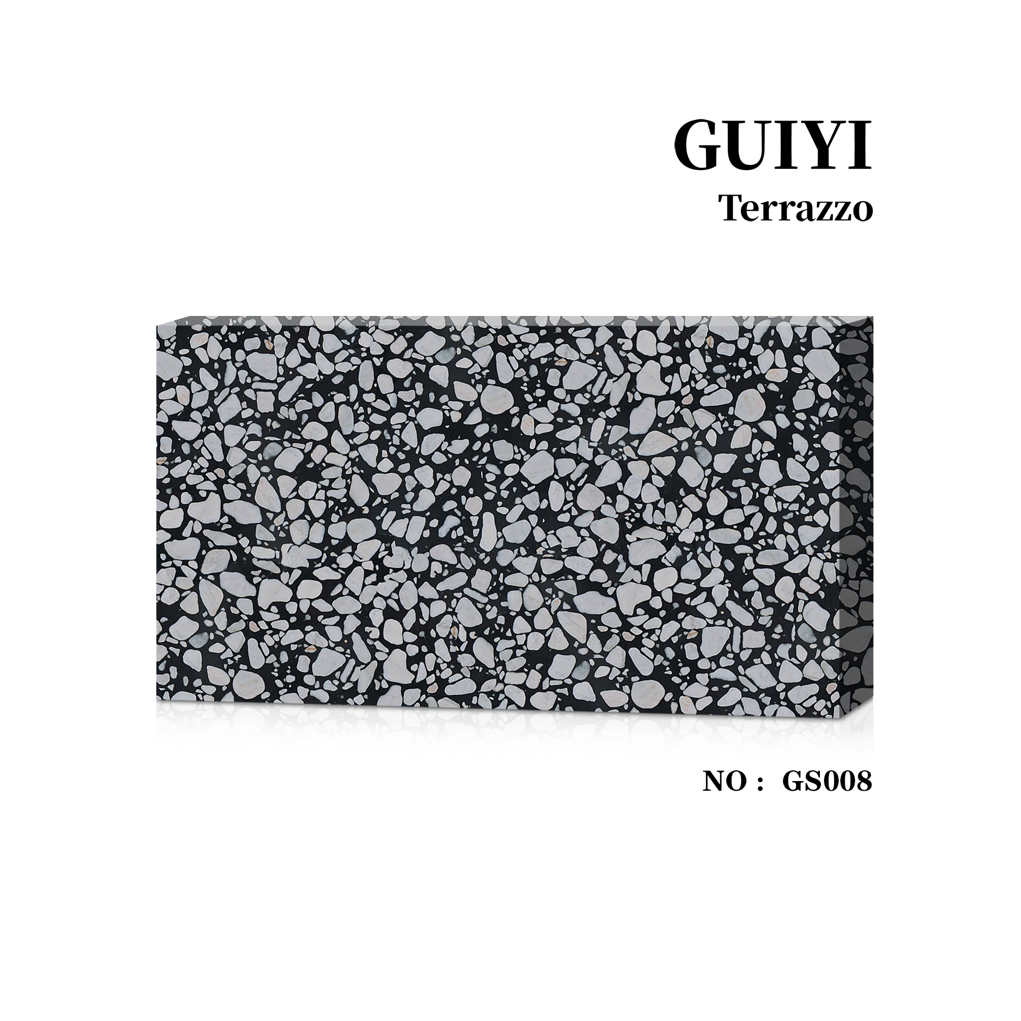 Epoxy resin terrazzo black terrazzo slabs artificial stone table, countertop and floor for indoor decoration