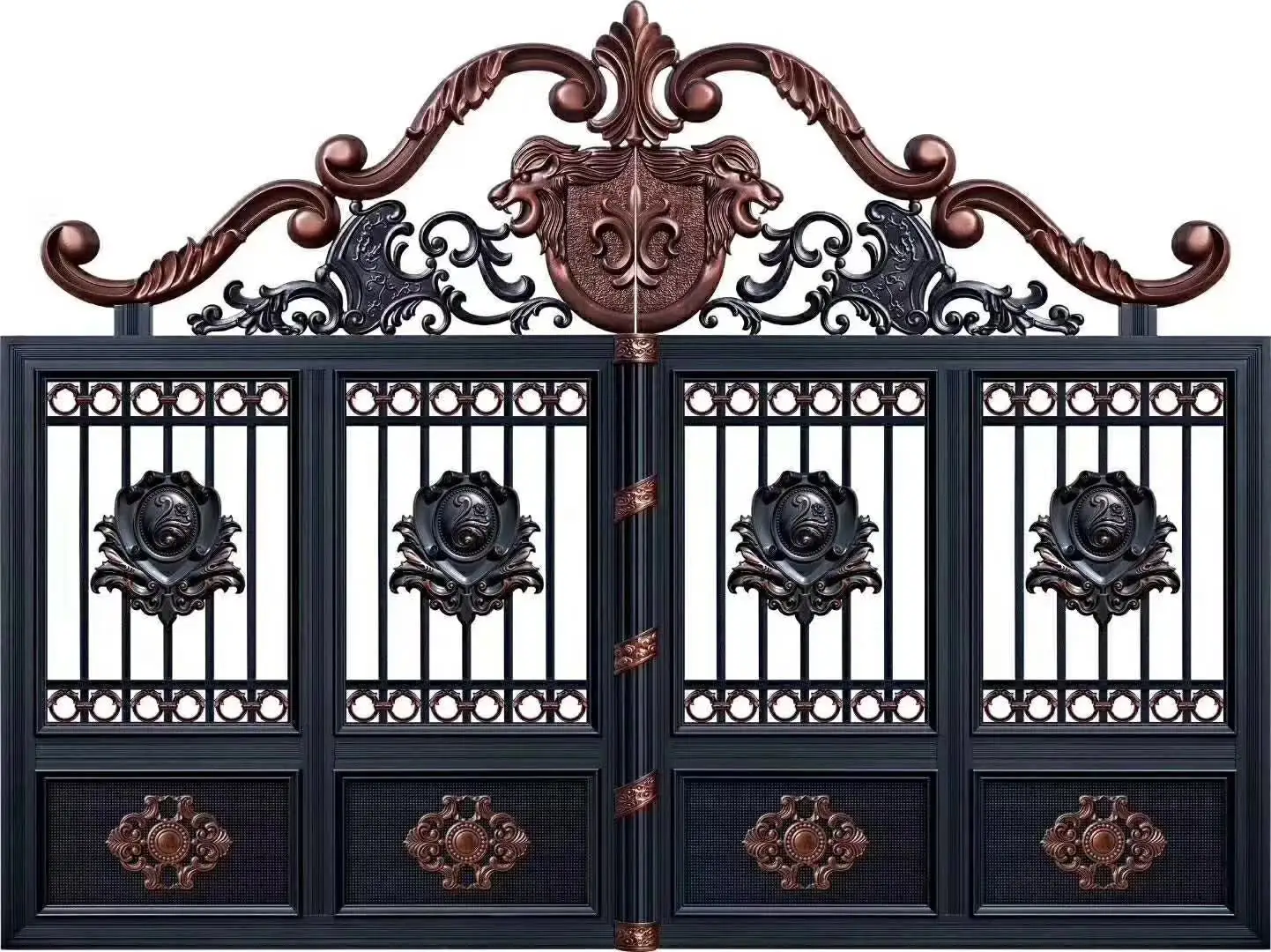  modern style villa electric gate customization garden gates automatic swing driveway cast aluminum