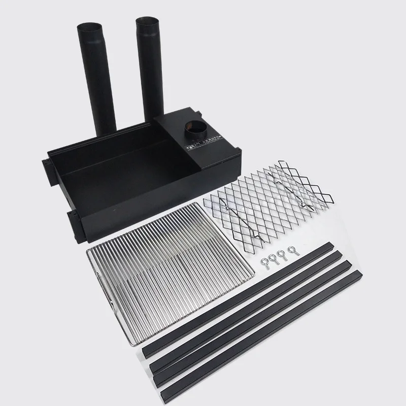 Black Fire Pit Outdoor Braizer With Chimney