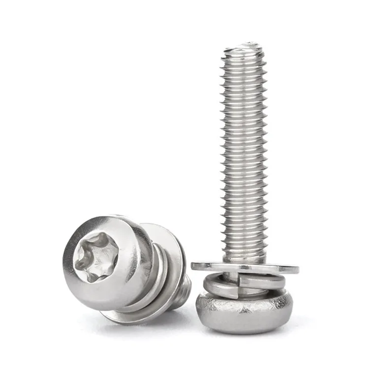 Stainless Steel Pan Head Combination Sems Machine Screws M3 M4 M5 M6 M8 Torx Sems Screw