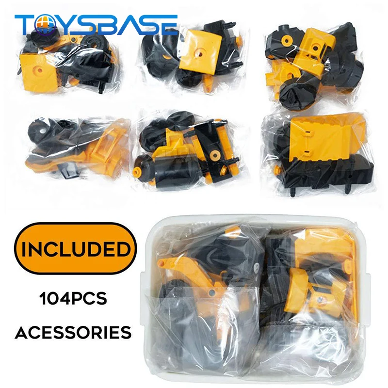 Hot Selling kids Plastic Excavator Assembled Diy Contruction Truck Toys