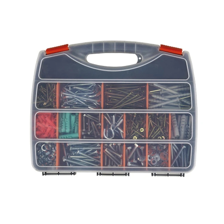 BSCI Approved Hot Sale PP Box 710PCS Stainless Steel Hexagon Bolt,Chipboard Screw And Anchor