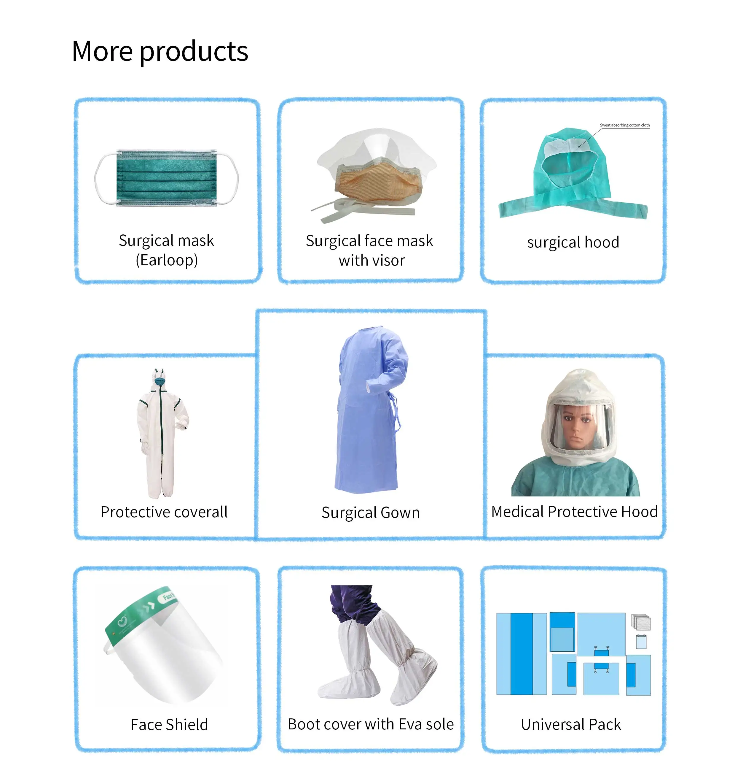 50 Pcs/Box Disposable Masks Daily Use Facemask CE ISO Certification Blue Earloop Face Mask