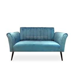 Laynsino Modern Living Room 2 Seater Sofas Home Furniture Cheap Lounge Sky Blue Velvet Sofas