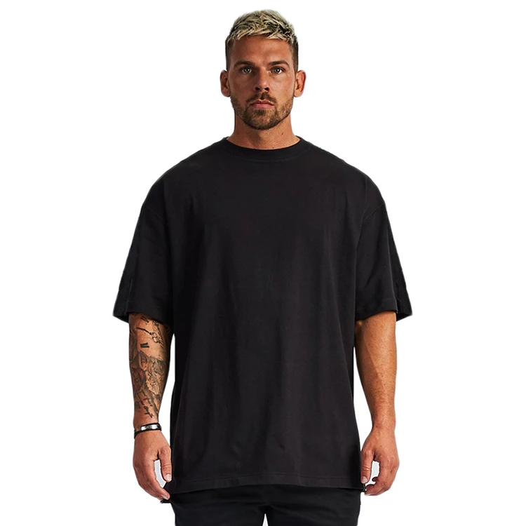 OEM Top custom plain boxy mens t shirt oversized casual drop shoulder 210gsm 100% cotton print blank  t-shirt oversizet shirt