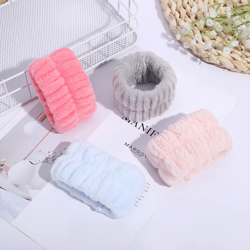 Custom Face Wash Wrist bands  Prevent Liquids Spilling Down Towel  Microfiber Spa Headband Set Washband For Women Girls 1 pairs