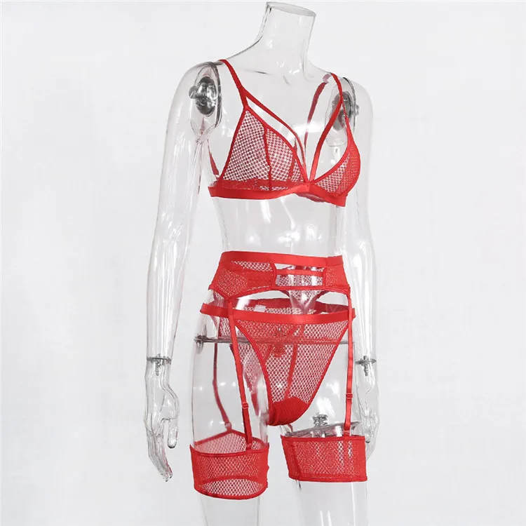Transparent Mesh Sexy Underwear Sexy Lace Brasserie Set Women Patchwork erotic lingerie sexy underwear