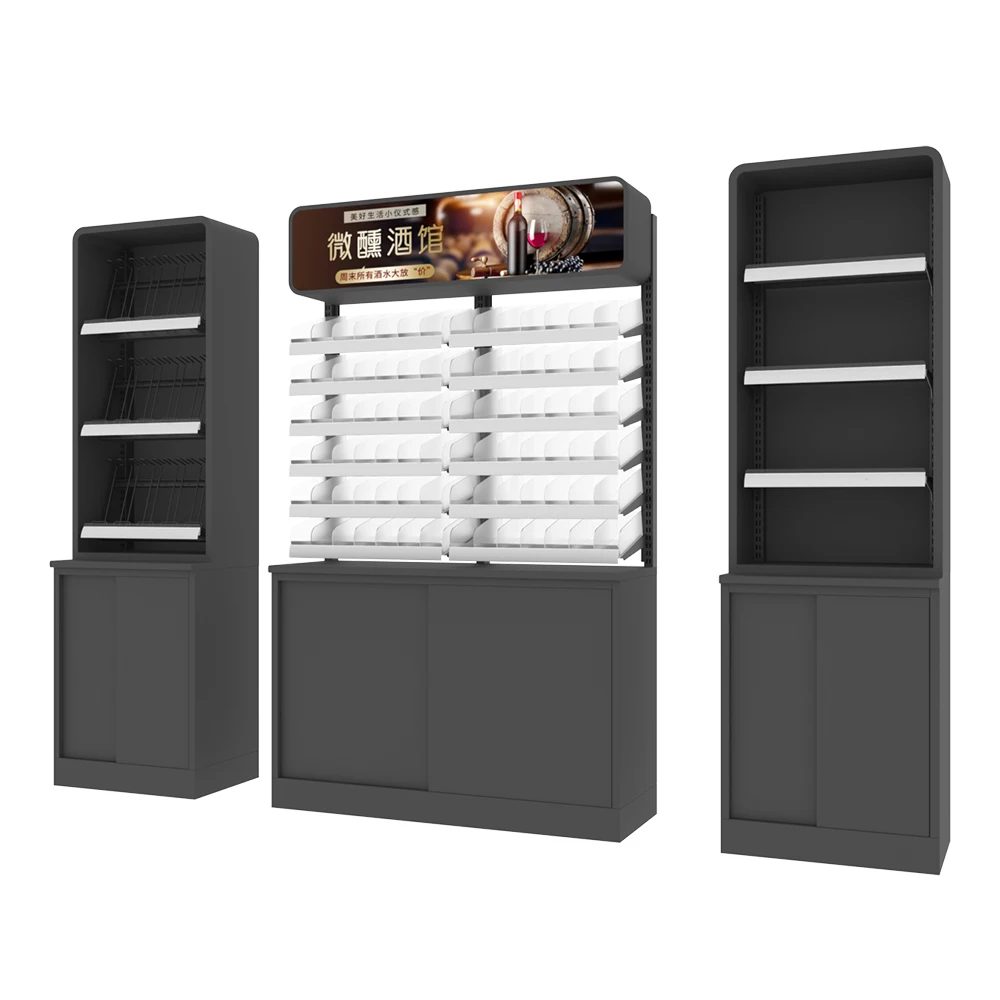 Multifunctional Store Simple Steel Wood Style Shop Equipment Supermarket Cashier Table Checkout Counter