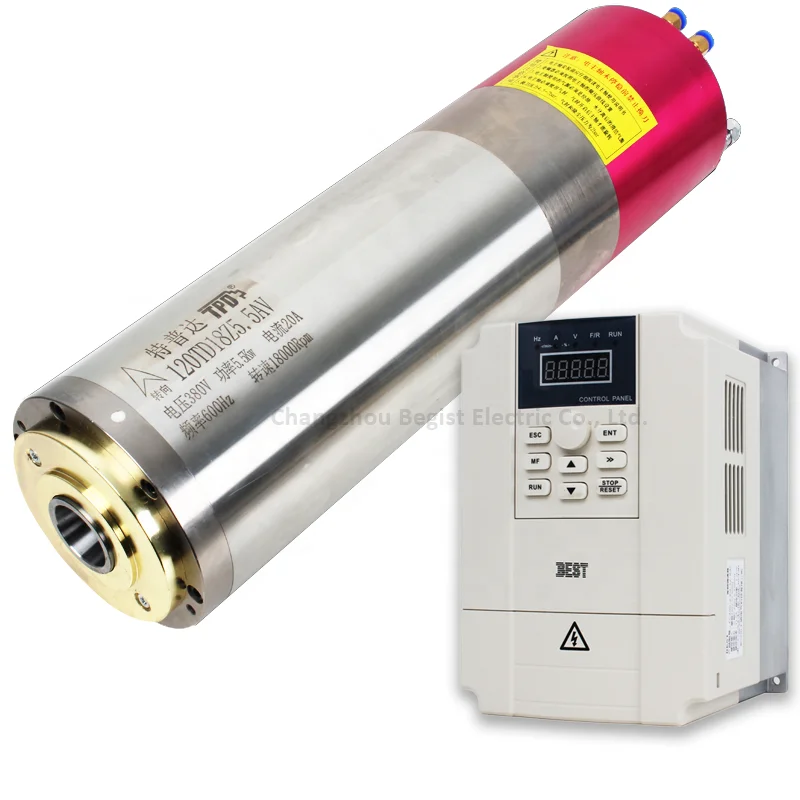 Hight Quality 220V 380V 5.5kw BT30 Automatic Tool Change CNC ATC water cooled spindle For CNC Router with inverter