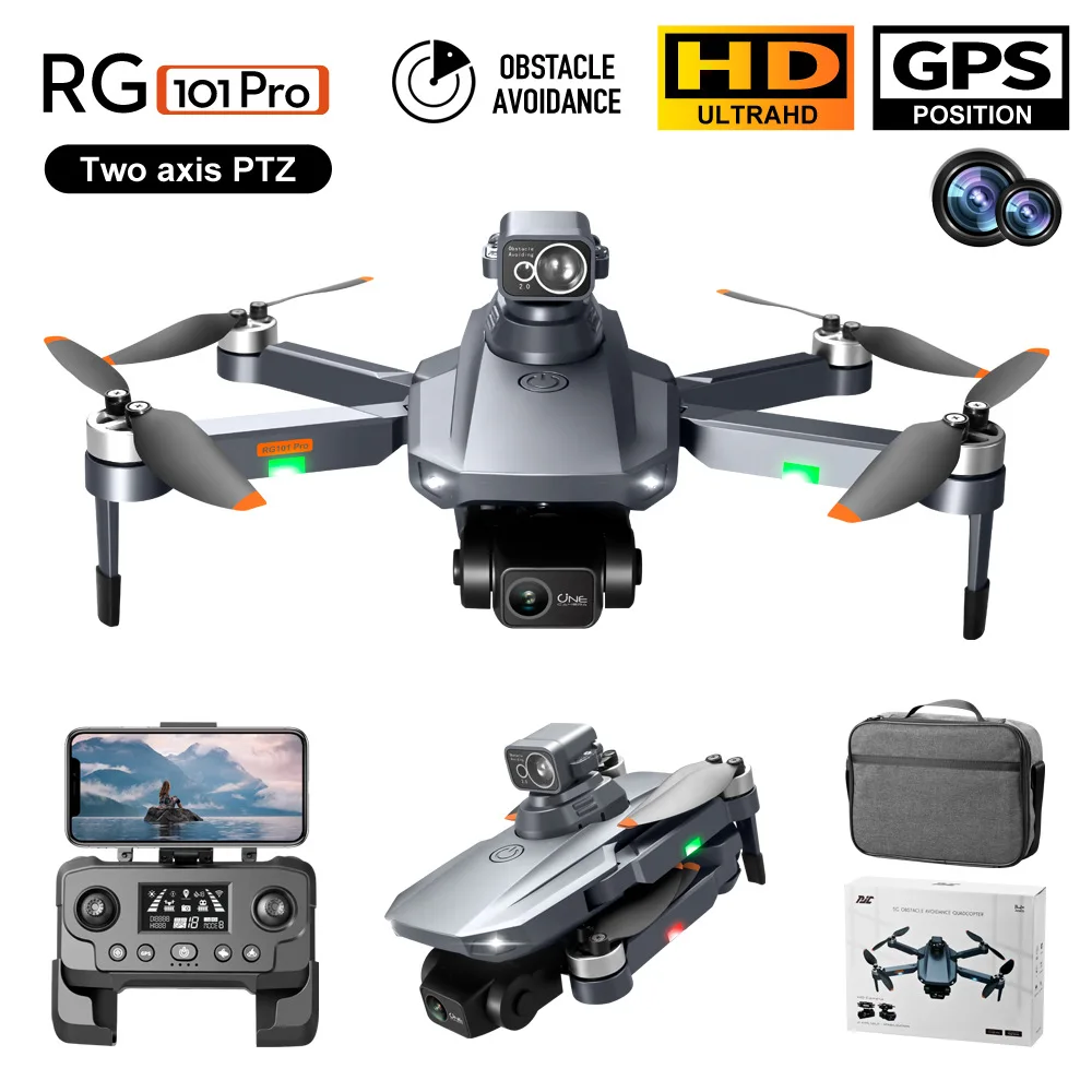 RG101PRO drone dual axis gimbal laser obstacle avoidance aerial photography GPS brushless aircraft dual cameras