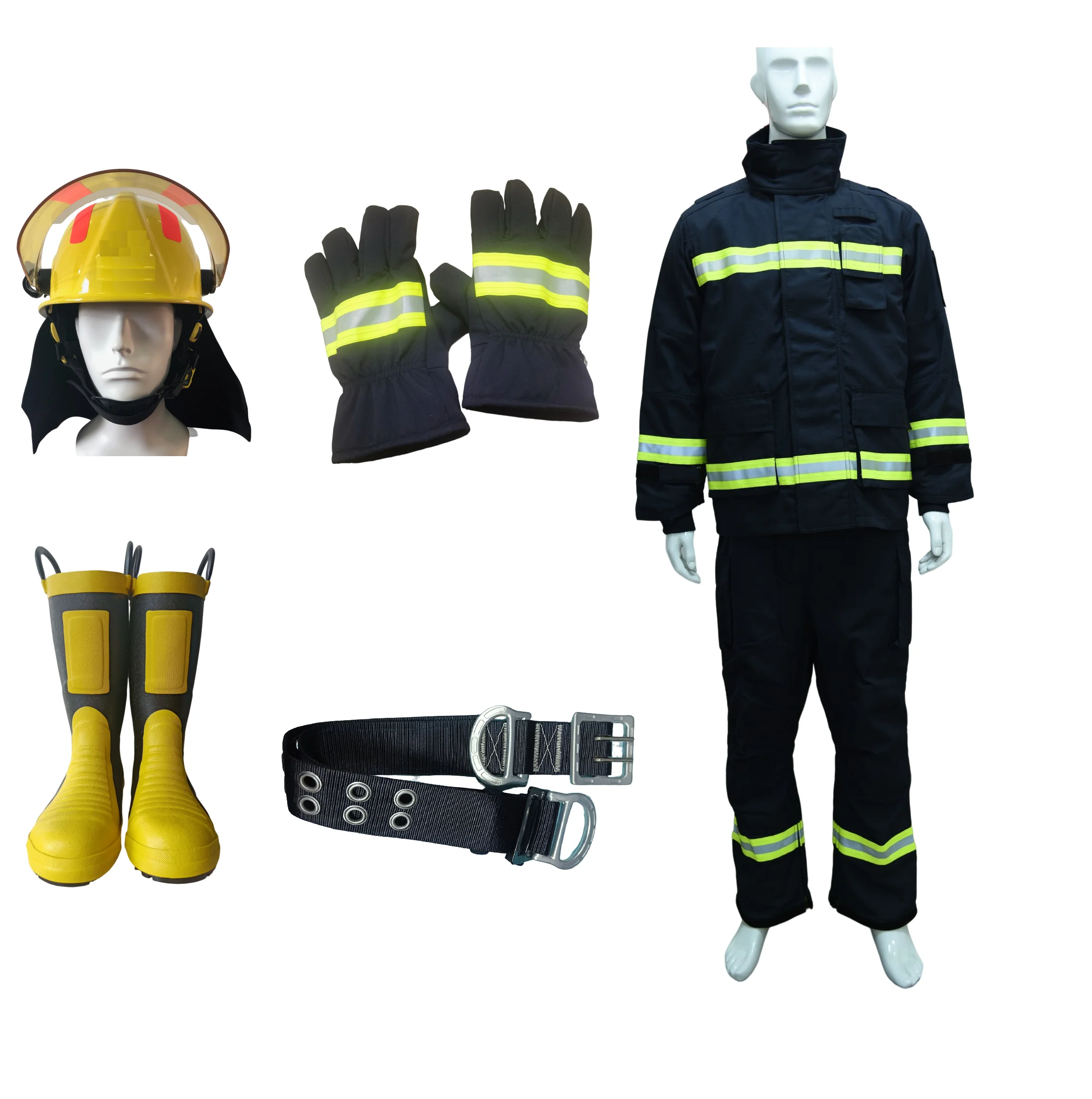 Китай CE EN469 Арамид NFPA 1971 темно-синий огнезащитный защитный костюм продажа по заводской цене