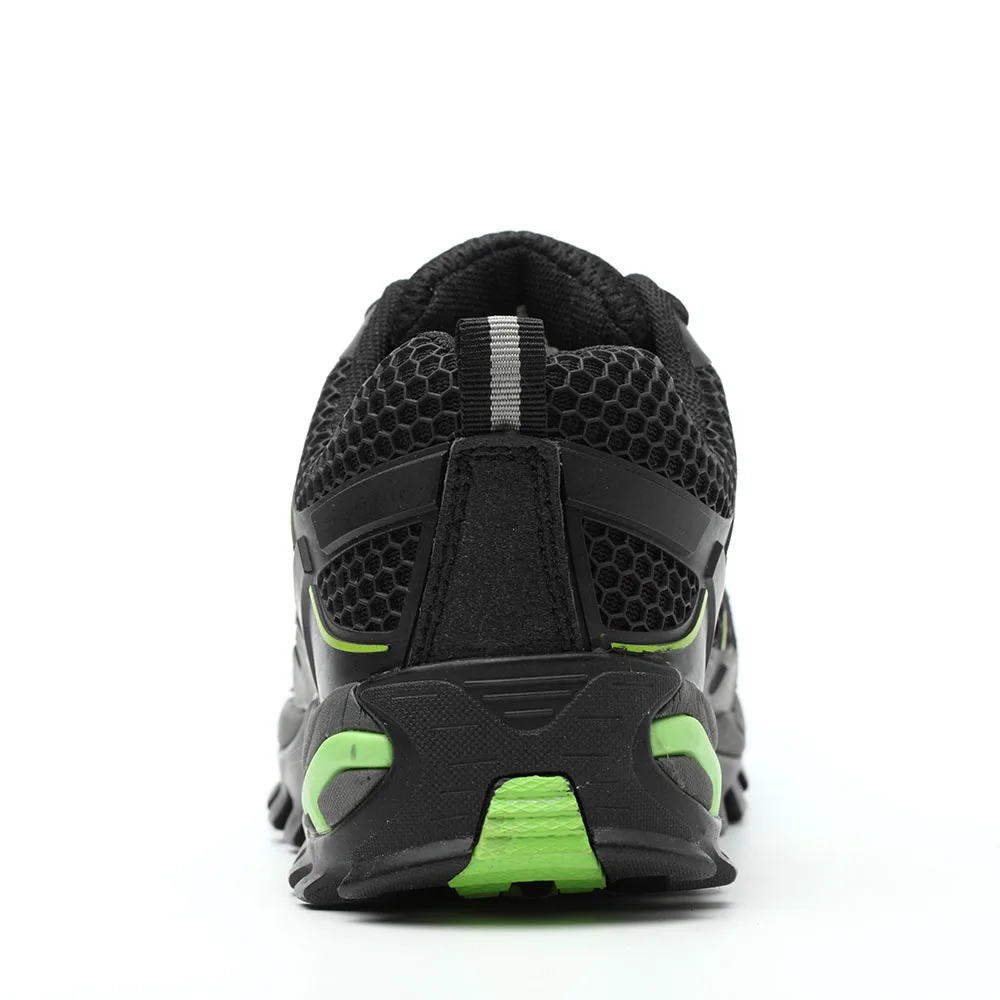 Black and Neon Green Breathable Stylish Sporty Safety Shoes