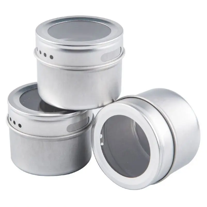 Stainless Steel Magnetic Pepper Storage Pot Condiment Container set Seasoning Spice Jar Set
