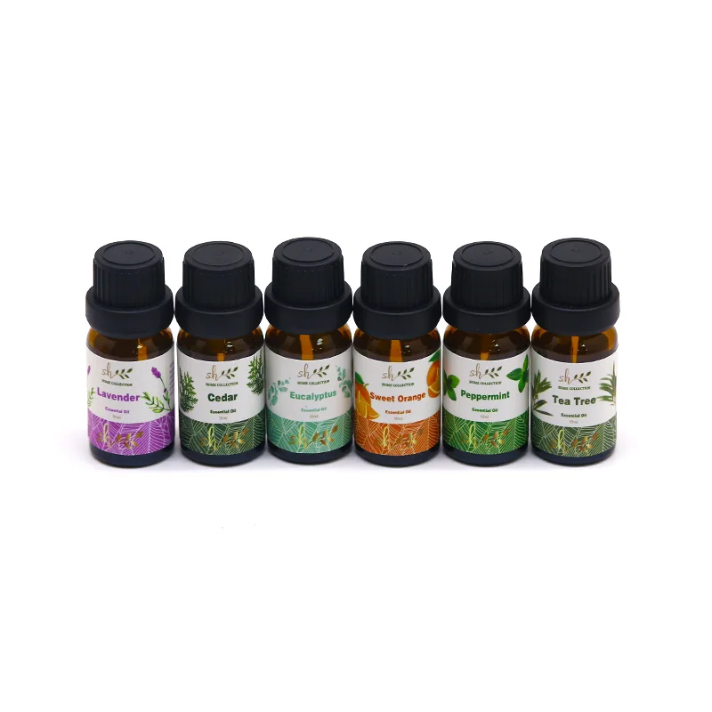 Wholesale 6 Packs Essential Oil Set 100% Natural Organic Therapeutic Grade Massage Diffuser Aromatherapy Essential Oil