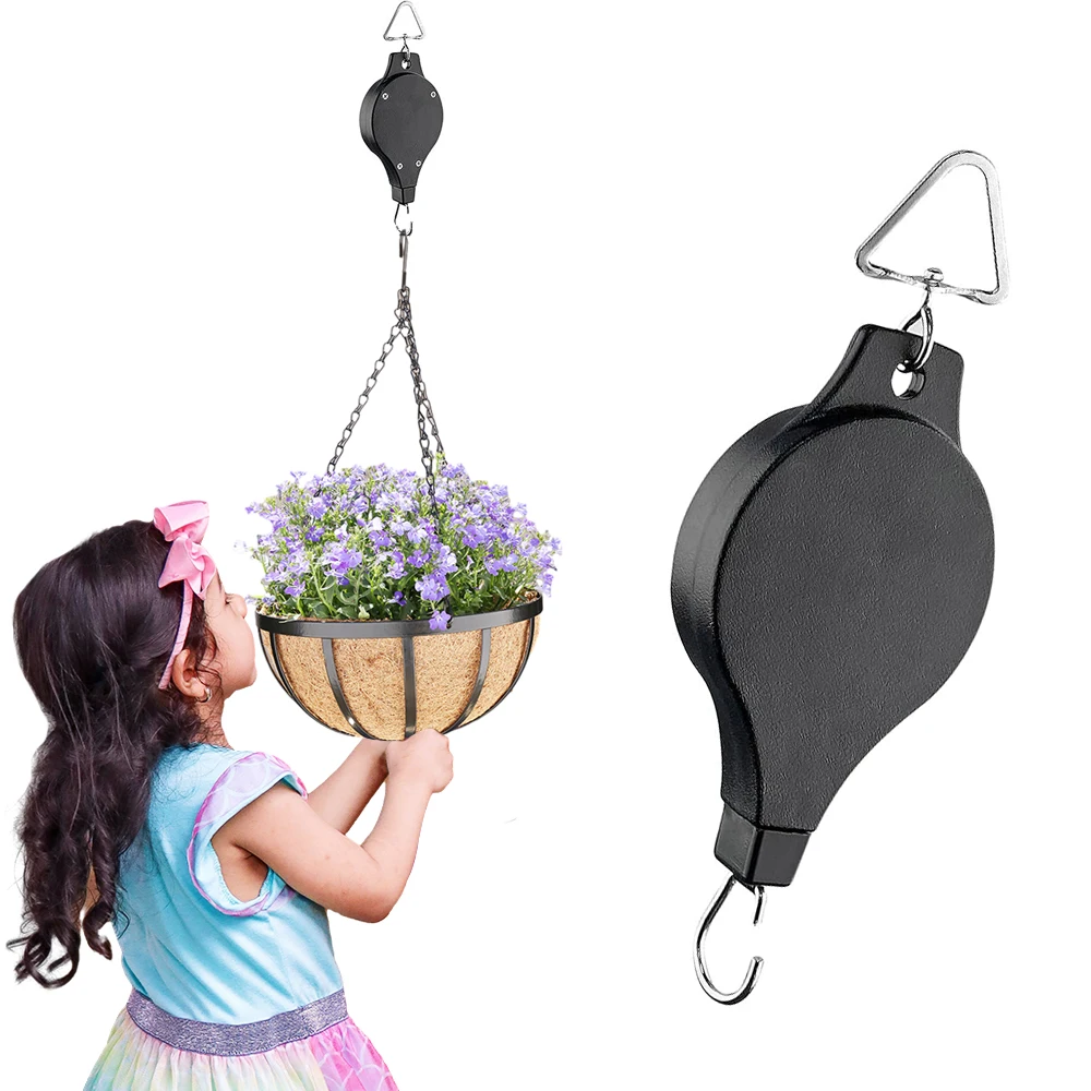 Retractable Plant Hanger Hanging Flower Basket Hook Hanger for Garden Baskets Pots and Birds Feeder in Different Height