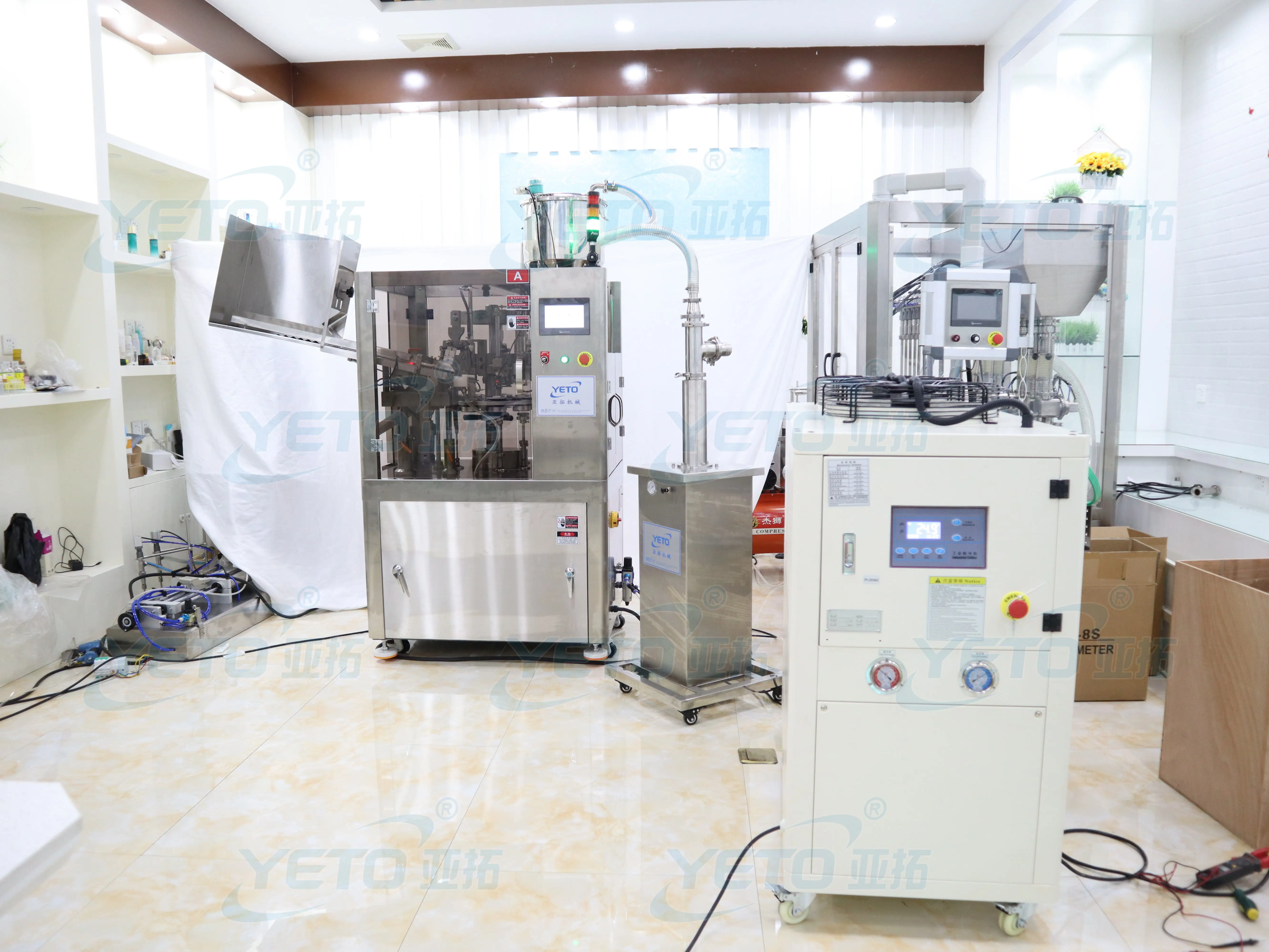 YETO-50ml 100ml Internal Heating Automatic Tube Filling  Sealing Machine Cosmetic  Plastic Tube Sealer Hand Cream Gel Shampoo