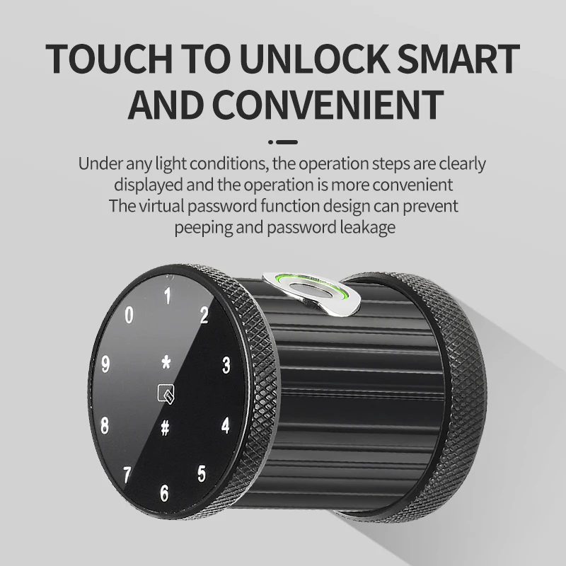 Modern Round Electronic Lock Small Fingerprint Smart Door Lock with RFID Card Family High Security Knob Lock