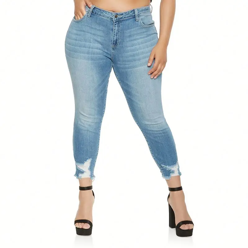 Fashionable London jeans wholesale direct factory tall waist elastic trousers