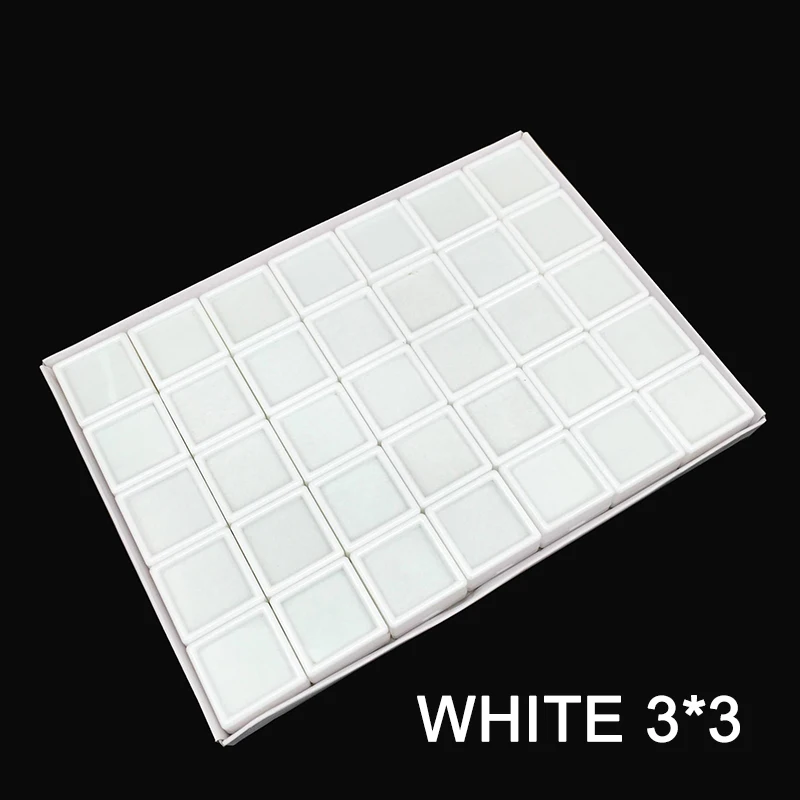 Glass cover square double-layer memory cotton acrylic color treasure ring face box transparent display gemstone box display