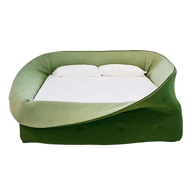 safety luxury bird nest shape bed furniture solid pine wood frame fabric king size bed for hotel home bedroom