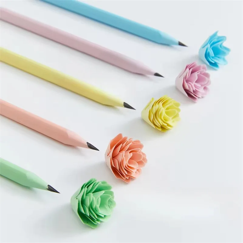 Promotional Pencil Custom Logo cute kids wrnting Heart Shape HB Wooden Pencils