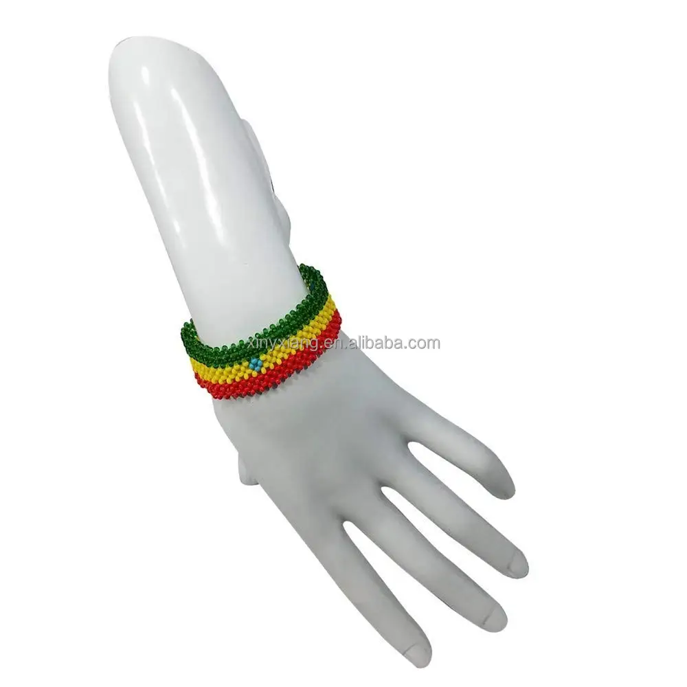 Factory custom Beaded flag bracelet, Handmade glass beads flag bracelets