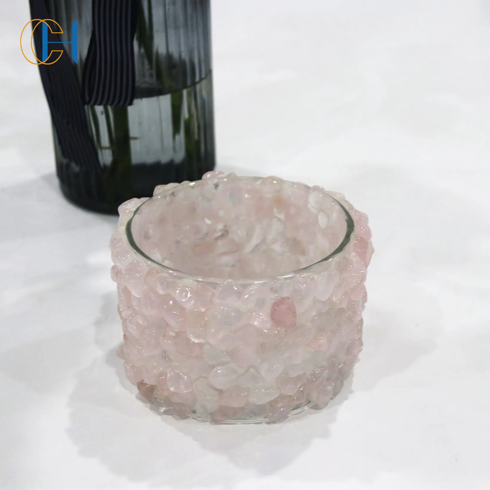 Christmas Decoration High Quality Customized Logo Large Empty Container Tall Glass Crystal Candle