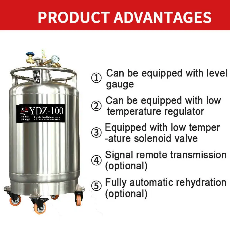 dewar self pressure filling discharge liquid nitrogen for laboratory use